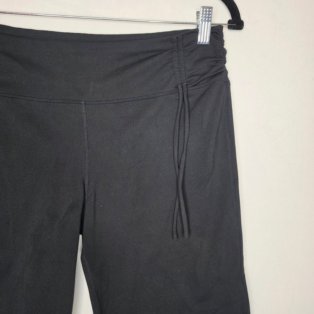 Prana Black Yoga Shorts Side Cinch Ruched Athletic Biker Shorts Size L